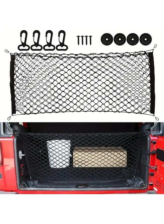 1pc Adjustable Elastic Cargo Net For SUV Pickup Truck Bed Trunk Storage Organizer - Image 1